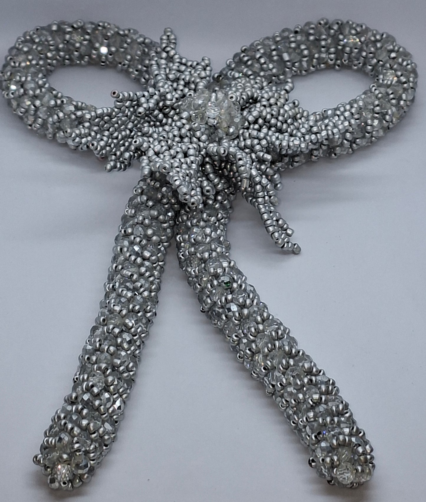 Silver Crystal Floral Luxury Beaded Necklace Set with Bracelet & Earrings (DSE-SCF-0001)