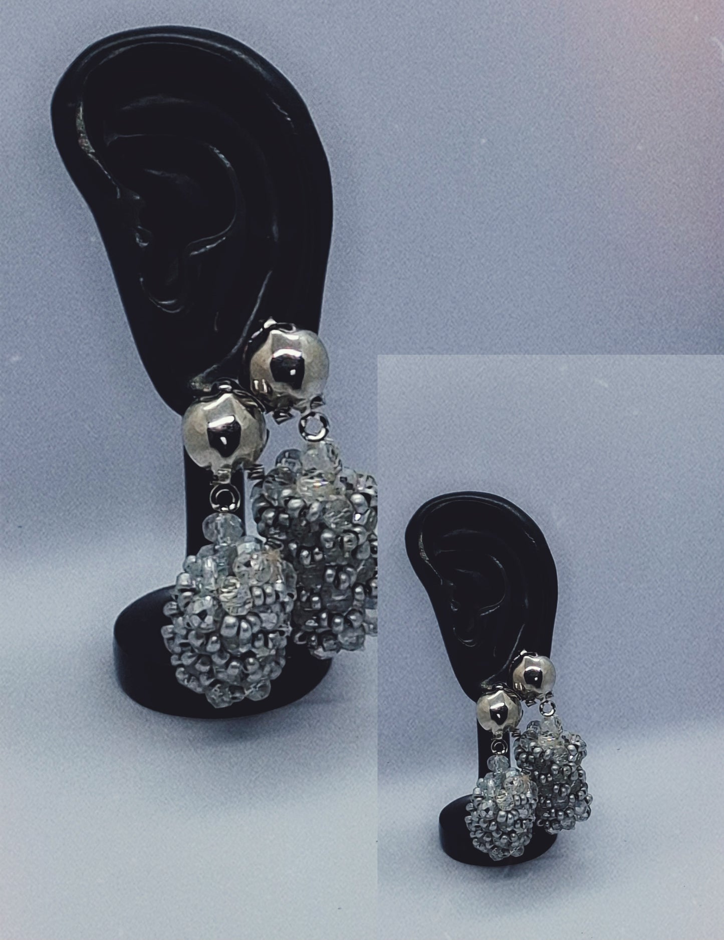 Silver Crystal Floral Luxury Beaded Necklace Set with Bracelet & Earrings (DSE-SCF-0001)